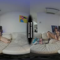 White Casting Couch With Gorgeous Hot Tattoo Babe Cherri Rubbing Lotion And Jilling Dildo Orgasm VRgoddess vr porn video