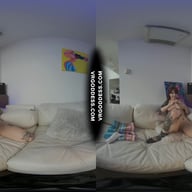 White Casting Couch With Gorgeous Hot Tattoo Babe Cherri Rubbing Lotion And Jilling Dildo Orgasm VRgoddess vr porn video