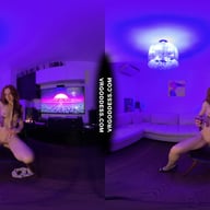 Late Night Striptease Dancer Lea Deep Glass Dildo Masturbation VRgoddess vr porn video