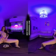 Late Night Striptease Dancer Lea Deep Glass Dildo Masturbation VRgoddess vr porn video
