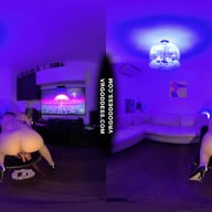 Late Night Striptease Dancer Lea Deep Glass Dildo Masturbation VRgoddess vr porn video