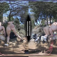 3 Gorgeous Babes Naked In Forest Playing With Their Pussies Next To Abandoned Building VRgoddess vr porn video