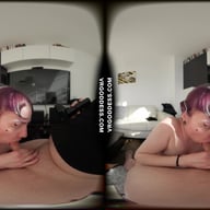 Enthusiastic Blowjob Between The Scenes With Cum Lover Ellah VRgoddess vr porn video