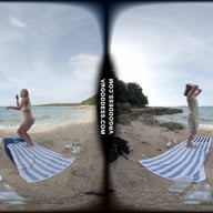 Kristina With Mira On A Tropical Nude Italian Beach Doing Yoga Naked VRgoddess vr porn video