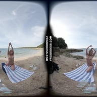 Kristina With Mira On A Tropical Nude Italian Beach Doing Yoga Naked VRgoddess vr porn video