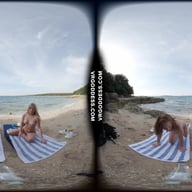 Kristina With Mira On A Tropical Nude Italian Beach Doing Yoga Naked VRgoddess vr porn video