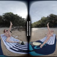 Kristina With Mira On A Tropical Nude Italian Beach Doing Yoga Naked VRgoddess vr porn video