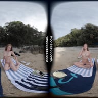 Kristina With Mira On A Tropical Nude Italian Beach Doing Yoga Naked VRgoddess vr porn video