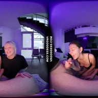 Behind The Scenes Double Blowjob Mouthcum From Rebeka Ruby And Her Friend Brille VRgoddess vr porn video