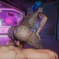 Cheri Nowlin giving you a proper Reception at Clouds nightclub, Cyberpunk 2077 parody