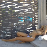 Tattooed Babe Sunbathes Topless StasyQVR LeeQ vr porn video vrporn.com virtual reality