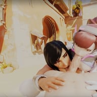 Overwatch D.va and Pharah threesome blowjob LewdVROfficial vr porn video vrporn.com virtual reality