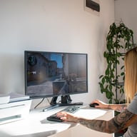 Sassy Tiff - Relaxing after gaming turns to squirting all over the office WoowVR vr porn video