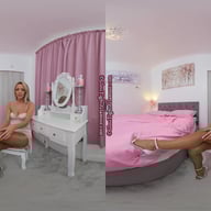 Lauren Louise In Pastel Dress With Tan Glossy Legwear GlossTightsGlamourVR vr porn video