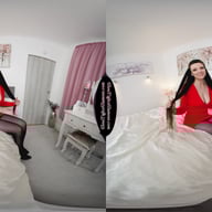 Ivy Rain In Red Dress With Black Glossy Legwear GlossTightsGlamourVR vr porn video