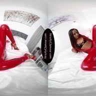 Lara Lee Red PVC Catsuit & Bull Whip StrictlyGlamourVR vr porn video