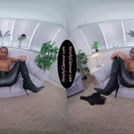 Lara Lee Black Leather Top & Skin Tight Trousers JOI StrictlyGlamourVR vr porn video