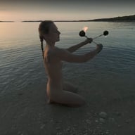 Special Fire Dancing Naked On Sunset Beach Extra Long And Hot With Redhead Lea On Vacation VRgoddess vr porn video