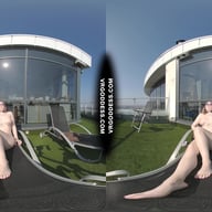Diana Rooftop Masturbating While Sunbathing Oiling Her Huge Double D Tits Then Hitachi Orgasm VRgoddess vr porn video
