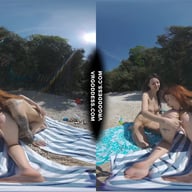 3 Babes On Nude European Beach Mini Lesbian Outdoor Vacation Orgy Matty Cheri Rebeka Ruby VRgoddess vr porn video