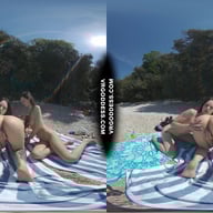 3 Babes On Nude European Beach Mini Lesbian Outdoor Vacation Orgy Matty Cheri Rebeka Ruby VRgoddess vr porn video