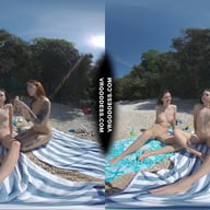 3 Babes On Nude European Beach Mini Lesbian Outdoor Vacation Orgy Matty Cheri Rebeka Ruby VRgoddess vr porn video
