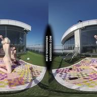 2 Hot Girls Rebeka Ruby And Ingrida Masturbating In The Sun With Glass Dildos Bubbles And Sunbathing VRgoddess vr porn video