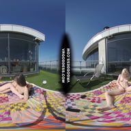 2 Hot Girls Rebeka Ruby And Ingrida Masturbating In The Sun With Glass Dildos Bubbles And Sunbathing VRgoddess vr porn video