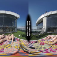 2 Hot Girls Rebeka Ruby And Ingrida Masturbating In The Sun With Glass Dildos Bubbles And Sunbathing VRgoddess vr porn video