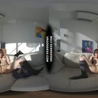 Double Pussy Dildo Gets Stuck Inside Dvp Dpp Hole Stretching Fetish Video VRgoddess vr porn video