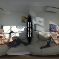 Double Pussy Dildo Gets Stuck Inside Dvp Dpp Hole Stretching Fetish Video VRgoddess vr porn video