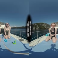 Ingrida And Diana Nude Sunbathing On A Yacht Vacation Playing With Bubbles VRgoddess vr porn video