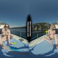 Ingrida And Diana Nude Sunbathing On A Yacht Vacation Playing With Bubbles VRgoddess vr porn video