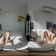 Sexy Sultry Skinny Blonde Student Poppy Deep Masturbating With A Large Banana VRgoddess vr porn video