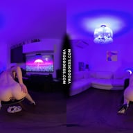 Late Night Striptease Dancer Lea Deep Glass Dildo Masturbation VRgoddess vr porn video