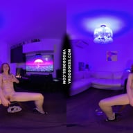 Late Night Striptease Dancer Lea Deep Glass Dildo Masturbation VRgoddess vr porn video