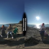 3 Hot Girls Getting Naked On Beach During Winter Making Fire Eating Bananas Dancing VRgoddess vr porn video