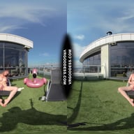 Summertime Naked Teen Sunbathing Babe Margarita Enjoying Herself In Bubbles In Sun VRgoddess vr porn video