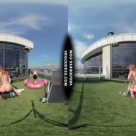 Summertime Naked Teen Sunbathing Babe Margarita Enjoying Herself In Bubbles In Sun VRgoddess vr porn video