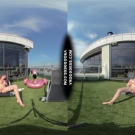 Summertime Naked Teen Sunbathing Babe Margarita Enjoying Herself In Bubbles In Sun VRgoddess vr porn video