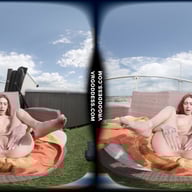 Petite Hot Brunette Dora Masturbating With A Dildo Outdoors Under The Hot Sun VRgoddess vr porn video