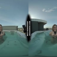 Hot Babe Melonie Rooftop Jacuzzi Dildo Masturbation VRgoddess vr porn video
