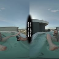 Hot Babe Melonie Rooftop Jacuzzi Dildo Masturbation VRgoddess vr porn video