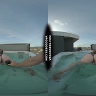 Hot Babe Melonie Rooftop Jacuzzi Dildo Masturbation VRgoddess vr porn video