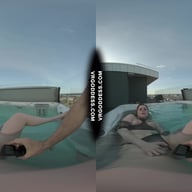 Hot Babe Melonie Rooftop Jacuzzi Dildo Masturbation VRgoddess vr porn video
