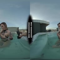 Hot Babe Melonie Rooftop Jacuzzi Dildo Masturbation VRgoddess vr porn video