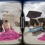 Josie Fresh And Her Friend Sofie Naked Poolside At An Italian Villa Eating And Sunbathing VRgoddess vr porn video