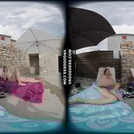 Josie Fresh And Her Friend Sofie Naked Poolside At An Italian Villa Eating And Sunbathing VRgoddess vr porn video