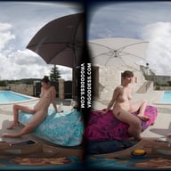 Josie Fresh And Her Friend Sofie Naked Poolside At An Italian Villa Eating And Sunbathing VRgoddess vr porn video