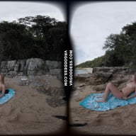 Kristina Masturbating And Showing Her Pussy On A Secluded Beach In Italy VRgoddess vr porn video